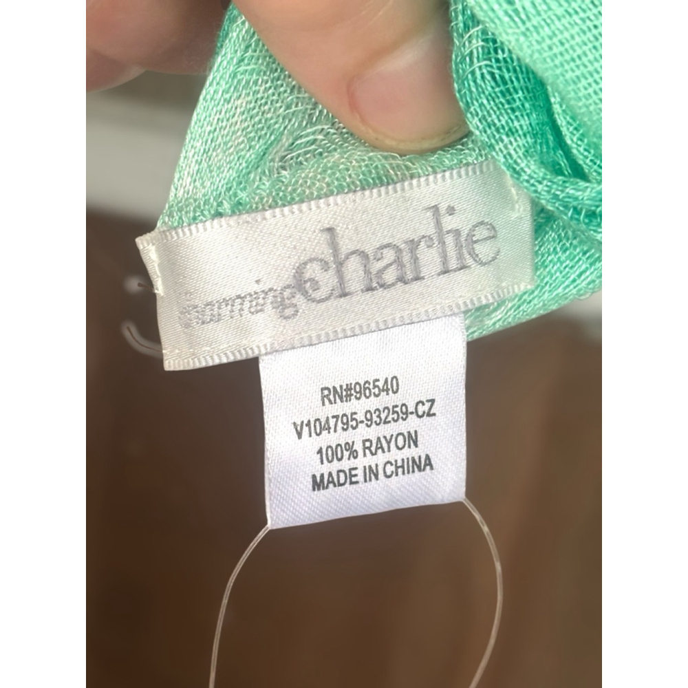 Charming Charlie Women's Turquoise Hand Dyed Gauze Weave Infinity Scarf Casual - Picture 6 of 9
